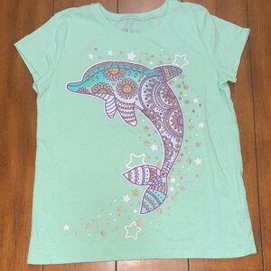 The Children's Place Mint Green Dolphin Mandala Tee